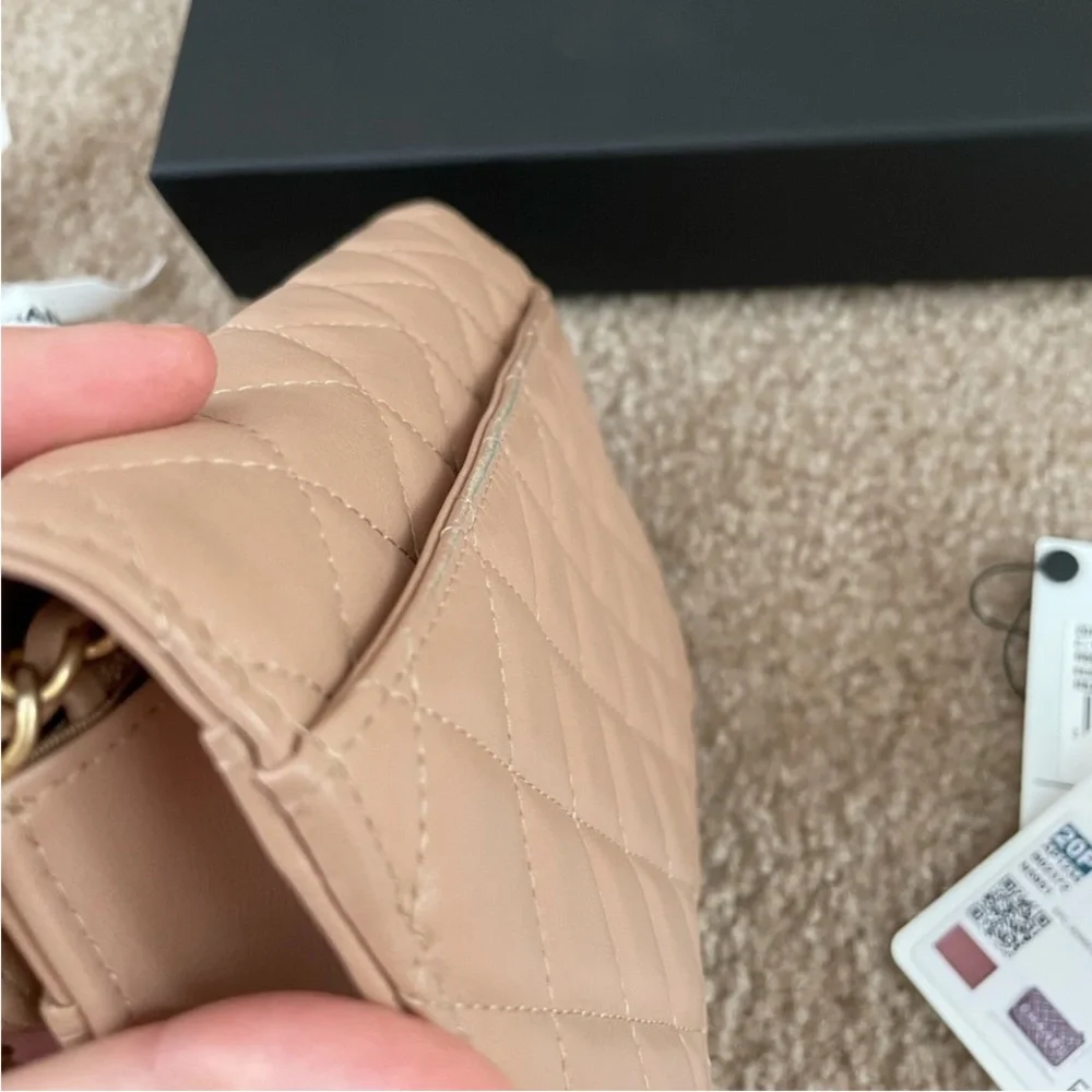 Authentic Chanel Quilted Crossbody Bag with Gold Chain
